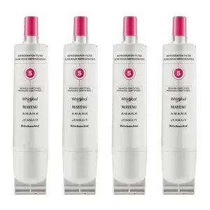 Refrigerator Ice & Water Filter 1 | EDR5RXD1 4 Pack  Filters gunk, keeps ice & water fresh. Easy to swap in—no hassle!