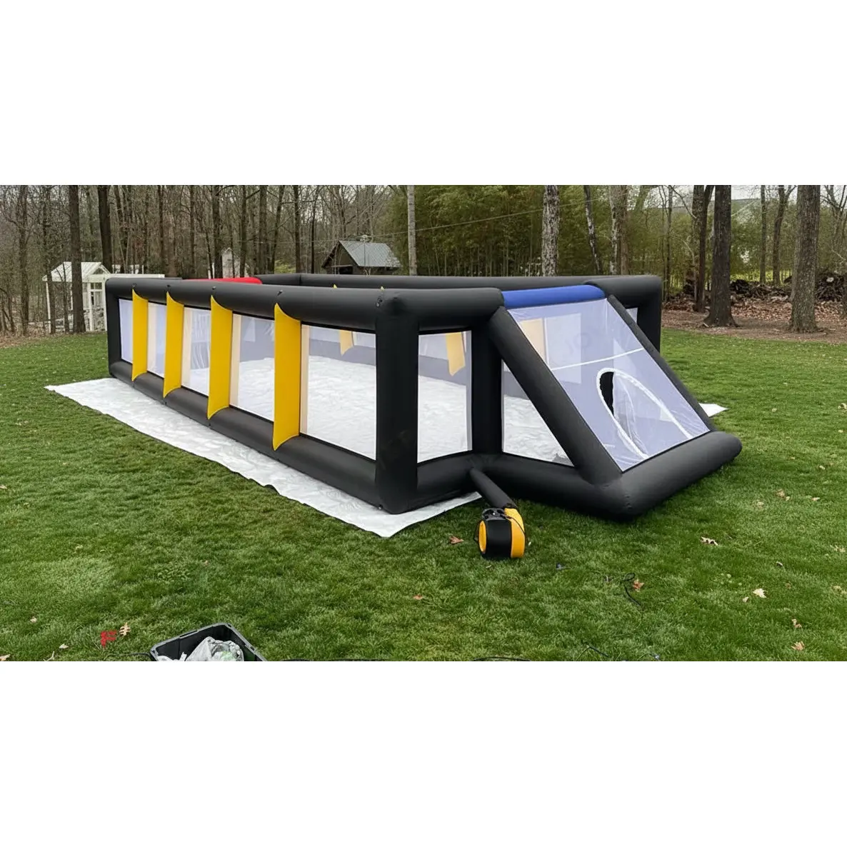 Spacious Inflatable Soccer Arena - 15x8m Easy-Setup Football Field for Matches and Events, Includes All Necessary Materials for Convenient Gameplay