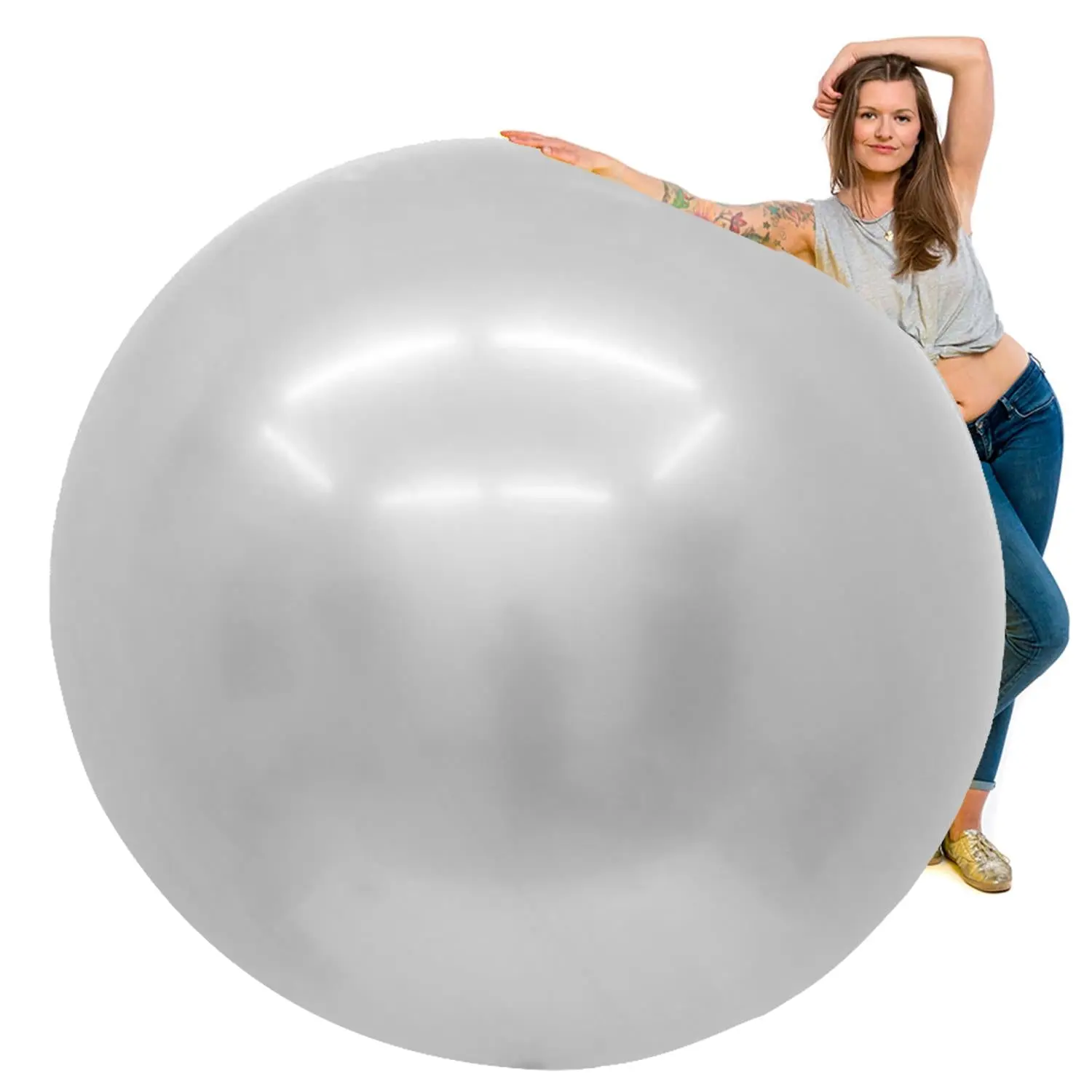 Giant Silver Balloons 72 Inch - 40pcs Set in Silver Color