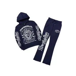 Blazon Navy/White Hoodie/Stacked Pant Track Set