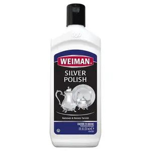Weiman Silver Cream Cleaner 3-in-1, Anti-Tarnish Technology, Safely Clean, Polish, Shine & Restore, Removes & Prevent Tarnish, 8 Oz