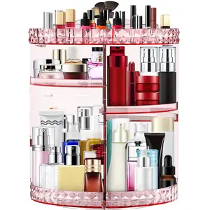 360° Rotating Makeup Organizer — 8-Layer Clear Storage Display