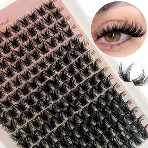 Anime Lash Clusters 9-16mm Manga Eyelash Clusters Volume Cluster Eyelash Extensions D Curly  Clusters DIY  Extensions Wispy Individual  Angel Thin False Lashes look