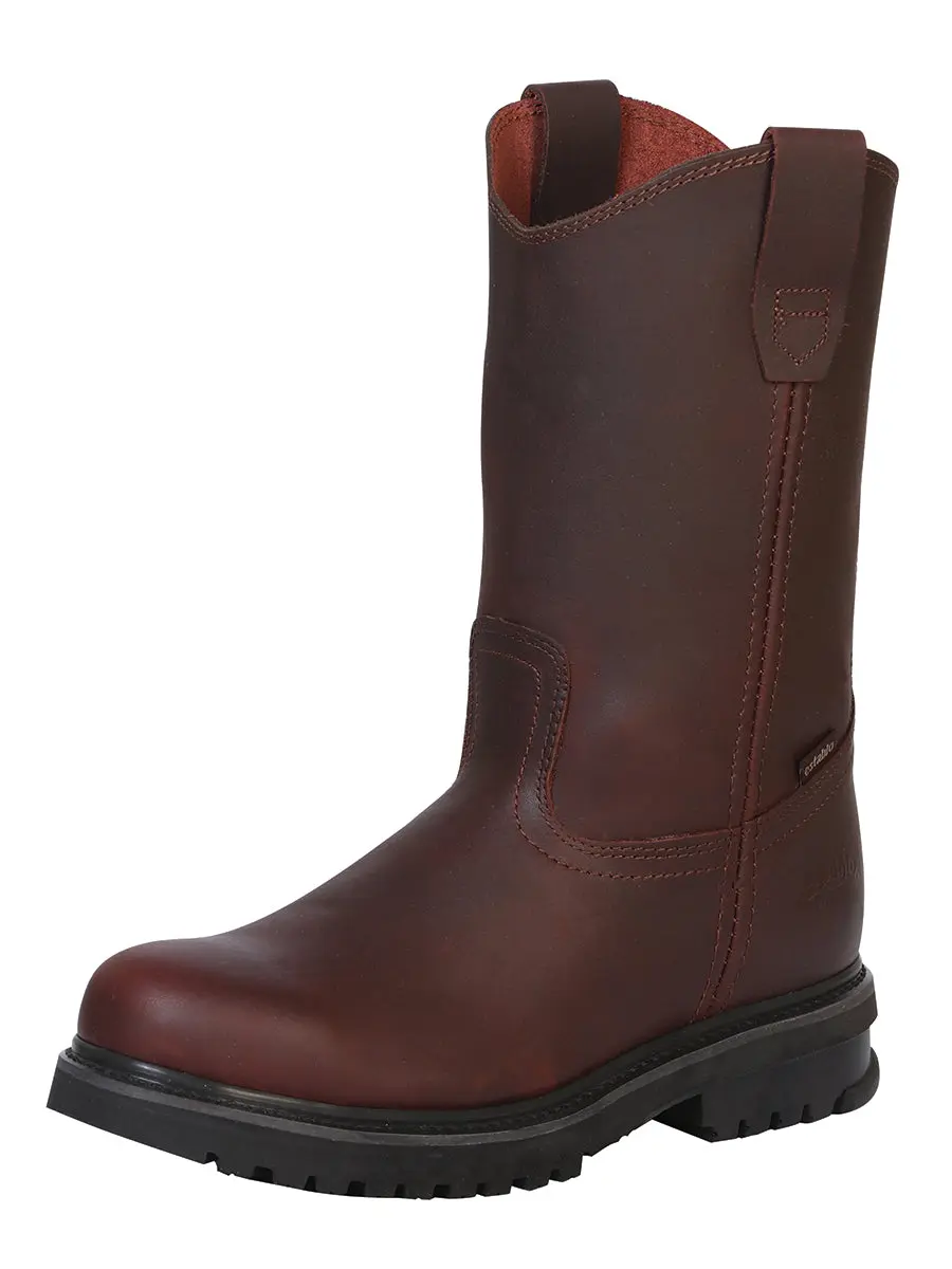 Botas de Trabajo para Hombre Establo en Piel Grasso con Suela de Hule - Shedron 13351
