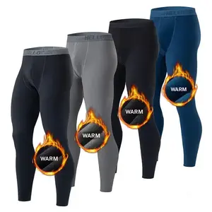 Men's thermal leggings with fleece lining, warm long underwear for cold days
