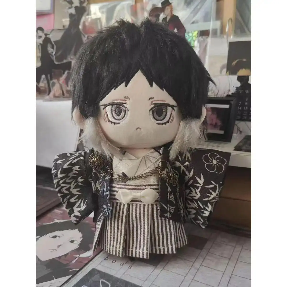 20cm Anime Bungou Stray Dogs Akutagawa handsome Dress-up Dolls Cartoon Stuffed Plush Doll Toys Children's Fans Adults Cotton Gif