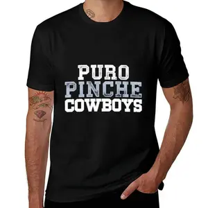 Puro Pinche Cowboys Men S Cotton Short Sleeve Crew Neck T Shirts Casual Tees