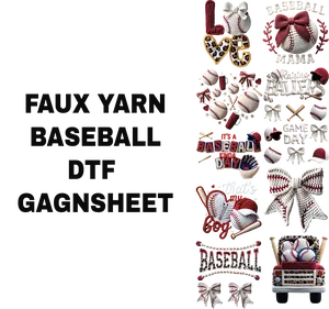FAUX YARN BASEBALL DTF GANSHEET FOR SHIRTMAKING