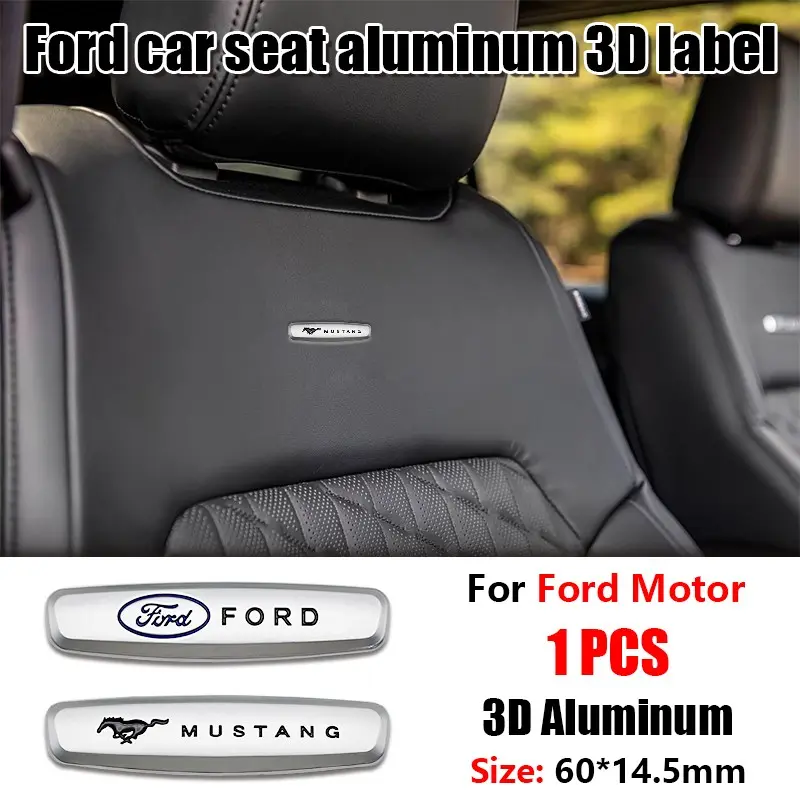 1pcs/2pcs Ford Car Interior Seat Logo Stickers, Car Accessories, Car Decorations Interior, Automotive Decoration, Unique Decorative Badge for Mustang, F-150, Focus, Edge, Explorer Models, Automobile Decals