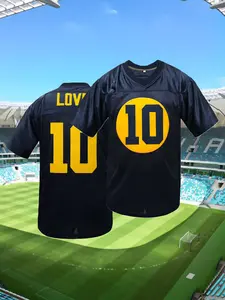 Men Women Embroidered Rugby Jersey,Green Bay Football Jersey,Letter and Number Stitched T-Shirt,V Neck Loose Fit Casual Top, Breathable Short Sleeves Design, Perfect for Training and Competition,All Season Versatile Daily Wear, Football Shirts