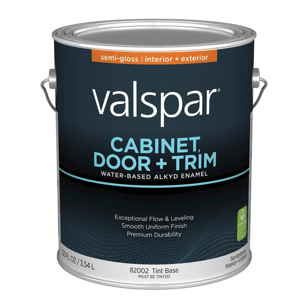 Valspar 028.0082002.007 1 gal (Gal Container) Acrylic Latex Enamel Cabinet, Door & Trim Paint - Neutral & Tint, Greenguard Gold Certified, Low Emissions, Easy Cleanup, Exceptional Flow & Leveling, Cabinet Painting, Interior/Exterior Resistant Finish