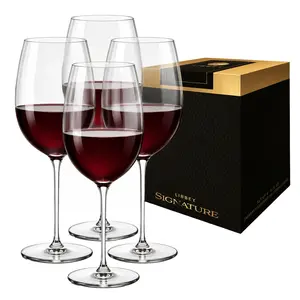 Libbey Signature Kentfield Wine Glasses Set of 4, 20 oz Lead-Free Stemmed Cups for Red, White and Rosé Wine, Dishwasher Safe- Comes with a Gift Box