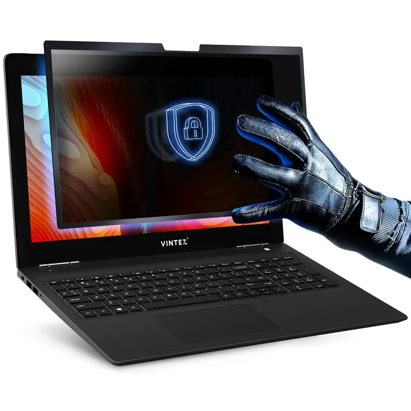 VINTEZ 15.6 Inch - 16:9 Aspect Ratio - Removable Laptop Privacy Screen Filter for Widescreen Laptop Monitors - Easy On/Off - Anti Scratch Protector