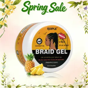 Strong Hold Braiding Gel 8.8OZ - Tames Frizz, High Shine, Smoothing, Edge Control for Twists, Locs, and Cornrows(Pineapple) Coconut Haircare,valentine's day gifts for her/him