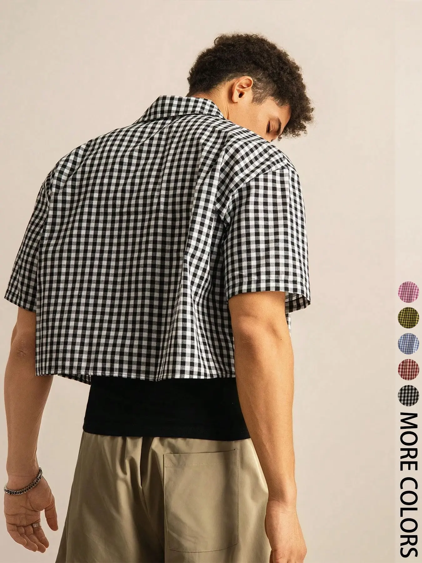 Men's Regular Fit Checkered Gingham Print Short Sleeve Shirt, Classic Casual Comfy Vintage Top for Fall, Men's Clothes for Daily Wear, Menswear