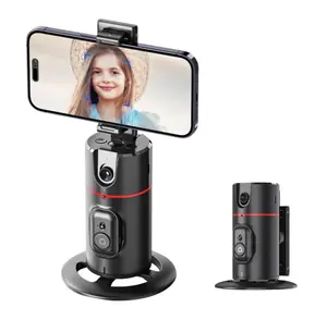 Auto Face Tracking Phone Holder with Remote, 360°Rotation Phone Camera Mount, Face Body Rotating Gesture Control Moving Tripod for Phone Video, No APP Accessories Selfie