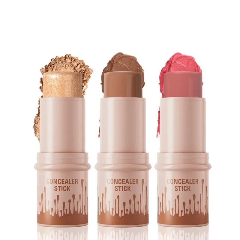 3 Pack Makeup Stick Set for Face Sculpting | Highlighter, Contour & Blush Trio - Long Lasting, Waterproof & Lightweight Cosmetic for a Daily Flawless Glow, Glowing Makeup, Durable