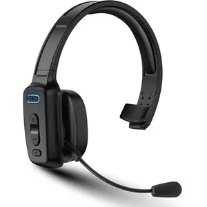Bluetooth Headset, 60hrs AI Noise Canceling V5.2 Over Head Headphones, Single Ear Trucker Wireless Headset with Mic, Mute Button, Multipoint, for Phones PC Computer Truck Driver Office Work - Black