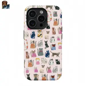 MagSafe iPhone Case Aesthetic Cat Phone Case Retro Kawaii Cats with Fun Outfits Cute Animal Lover Gift Compatible with iPhone 17 Pro Max 16 Plus 15 14 13 12 Cat Slave Phone Case