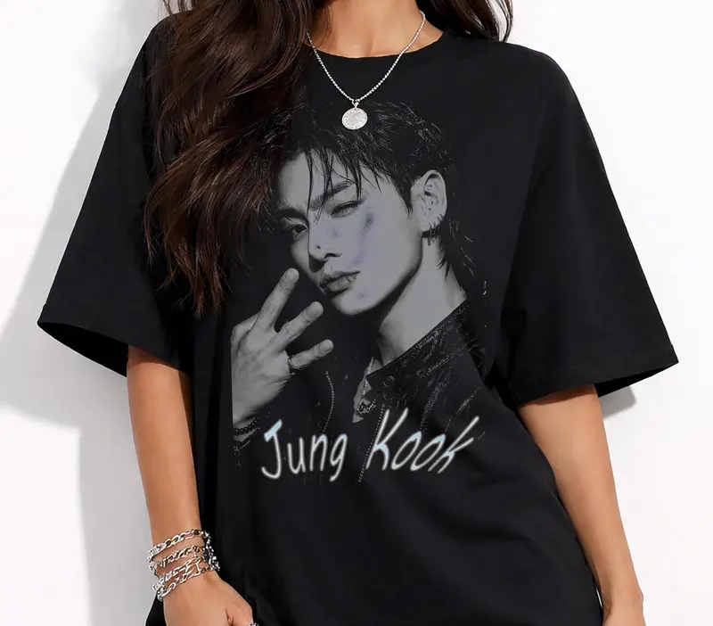BTS Jung Kook ブラックTシャツ 01 bts t shirt jungkook - TikTok Shop