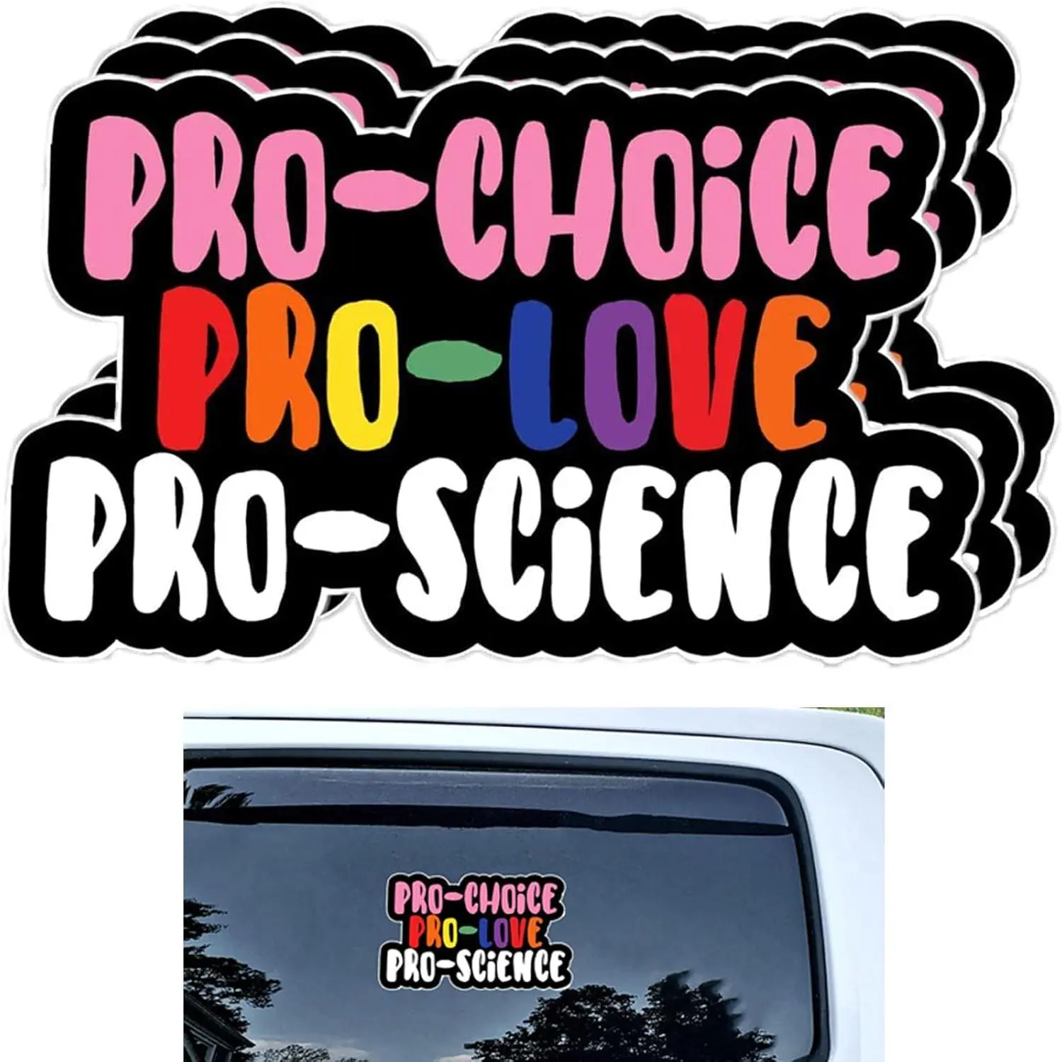 3 count Pro Choice  Decal Sticker, Premium  Vinyl Pro Love Pro Science Womens Feminist Liberal Abortion Rights No Uterus No Opinion Sign Stickers, 5 inch