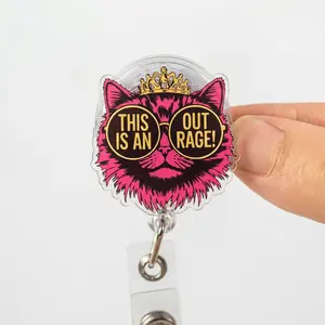 Funny Princess Donut Badge Reel, God Dammit Carl Retractable ID Holder, Dungeon Crawler Carl Inspired Name Tag Clip, Sarcastic Gamer Nurse Gift