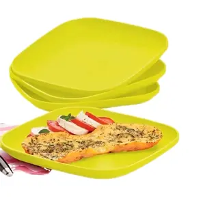 Tupperware Lime Green square plates
