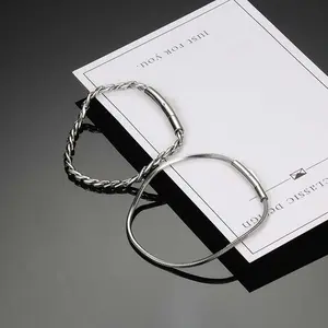 Titanium steel bracelet octagonal / fishbone shape bracelet men and women daily wear gift