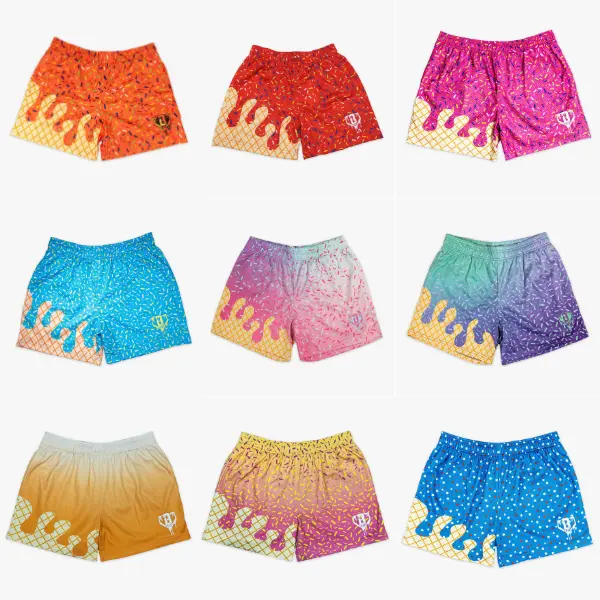 BASEBALL LIFESTYLE 101 Ice Cream Mesh Shorts | Stay Cool with Lightweight Breathable Comfort | Athletic Shorts for Basketball & Summer