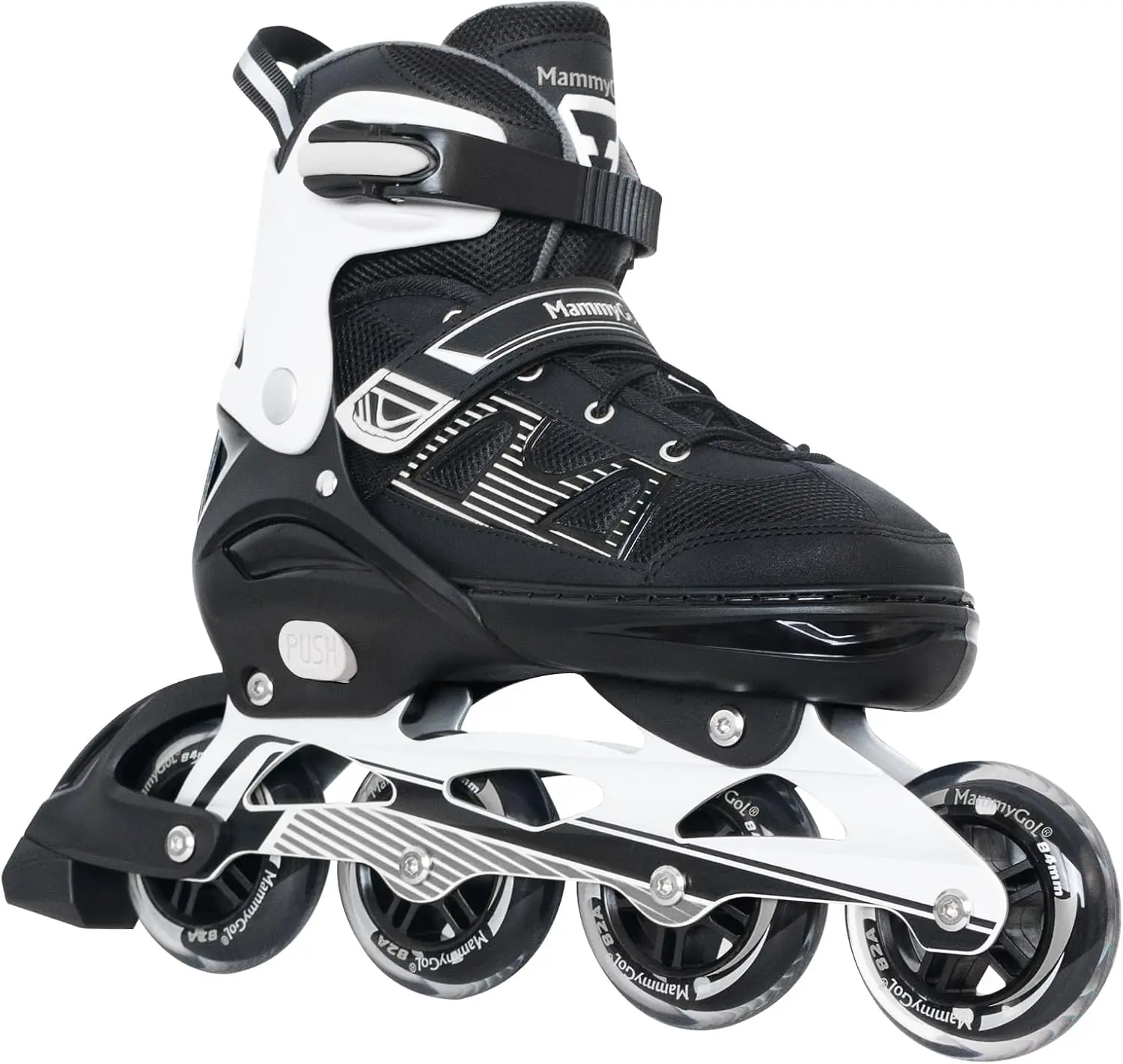 Adjustable Inline Skates for Men & Women, Premium Roller Blades with Carbon Steel Bearings, TPR Brake, Breathable 3D Mesh, Soft EVA Lining and Durable PVC Upper, Comfortable Fit, Great for Adult Beginners, Indoor & Outdoor Daily Skating