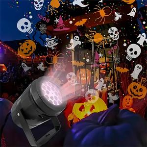 halloween led projector light, 1 box ghost & pumpkin patterns projector light, ambient room lighting for halloween party decor