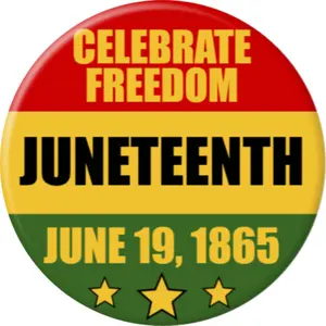 Angel Buttons 2.25 inch pin-back button Juneteenth