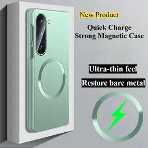 For Magsafe Skin Feel Case for Samsung Galaxy Z Fold 3 4 5 6 7 Magnetic Wireless Charging Fold7 Fold6 Back Cover Z Fold4 Funda