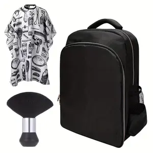 Hairdressing Backpack, Hair Clippers And Supplies Backpack, Hair Cutting Tools, Large Capacity Storage Tool Bag Organizer Hairstylist, Comes With A High-quality Hair Cutting Cape And 1 Hair Brush