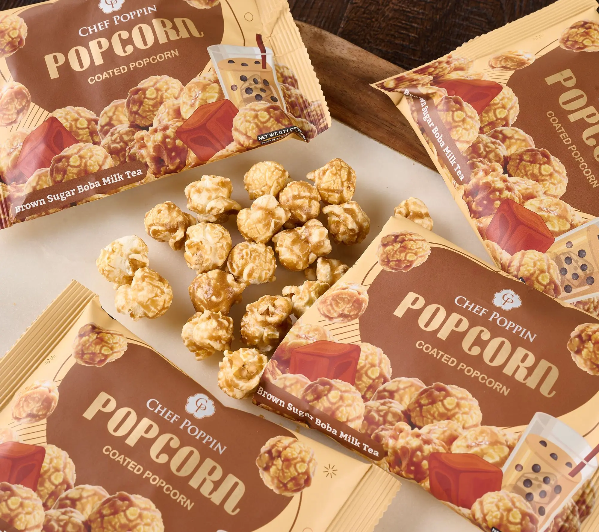 Chef Poppin (15) Grab & Go Gourmet Coated Popcorn Bags