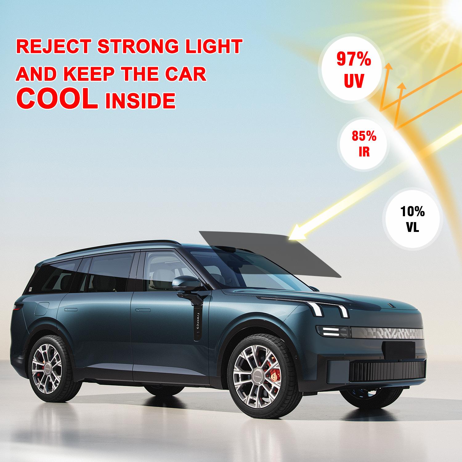 Car Window Tint Film,20in*19.6ft Roll,UV Protection,Heat Insulation,1%-50% VLT Options,Sunroof Compatible,Easy Install with Tools,Universal Fit