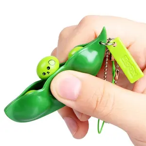Stress Relief Pea Keychain, Fun Creative Plant Design, Unique Plant Design, Car Key Holder, Kids Educational Toy, Holiday Party Gift, Easter Halloween Christmas, Stress Reliever