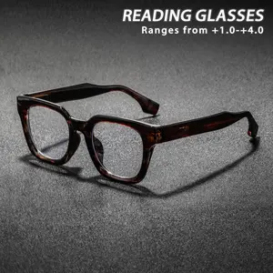 Men's Plastic Square Reading Glasses, Square Frame Glasses, High Quality Eyeglasses, Casual Stylish Glasses, Casual Simple American Style, Versatile Fashion Eyewear, Trendy Old Readers