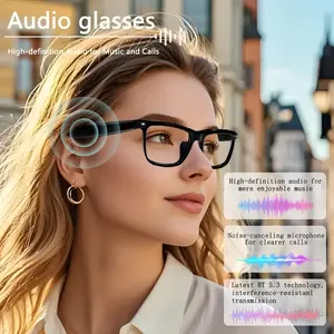 Al Smart Glasses-Supports Real-Time Multilingual, BlueLightBlocking Lenses, Clear Audio Earphones, Built-inSpeakers,Sunglasses-ldeal for Travel, Meetings, TradeandBusiness bluetooth-compatible creative sport smartglass Wearable Devices