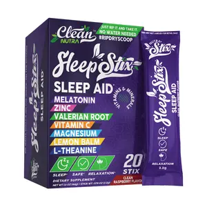 Clean Nutra Melatonin, Zinc, Valerian Root, Vitamin C, Magnesium, Lemon Balm & L-Theanine for Restful Nights - Sleep Stix