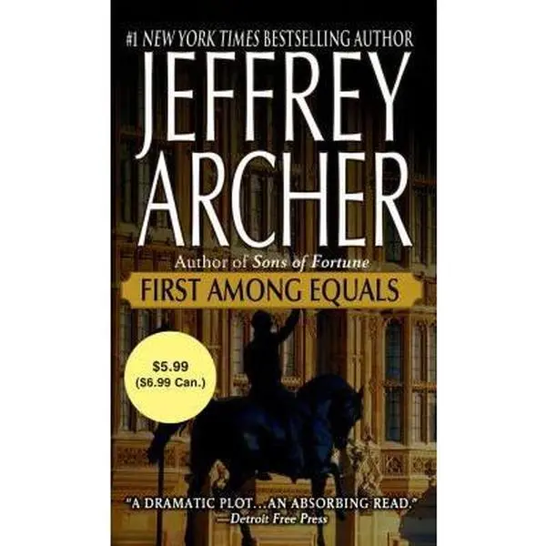 Used English Literature Book - "First Among Equals" Novel by Jeffrey Archer
