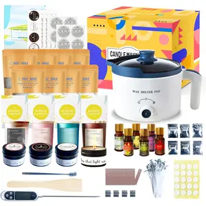Candle Making Kit for Candles,  DIY Candle Wax Kit with Glass Jars for Adult, Candle Maker Kit with Wax Melter for Art & Craft
