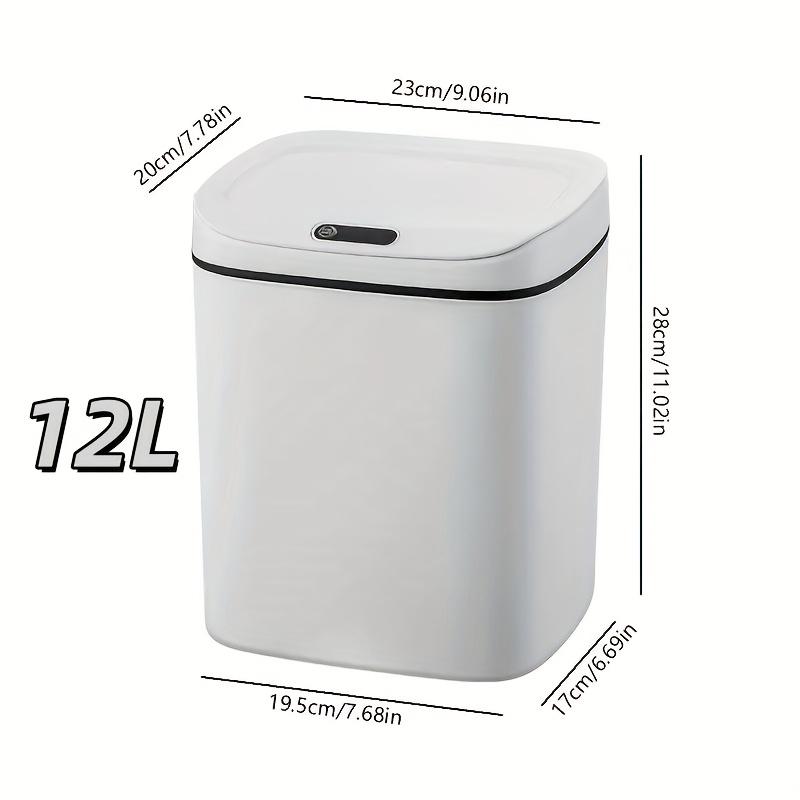Motion-Activated Smart Trash Bin for Bathrooms, Featuring a Lid And Touchless Operation. Its Minimalist Design Makes It Ideal for Home, Kitchen, Office, Bathroom, And Outdoor Settings, Providing an Effective Solution for