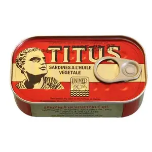 10 packs of Titus Sardines in Vegetable Oil - 4.5 oz Tin - Unimed 508 - High Quality Sardines in Vegetable Oil