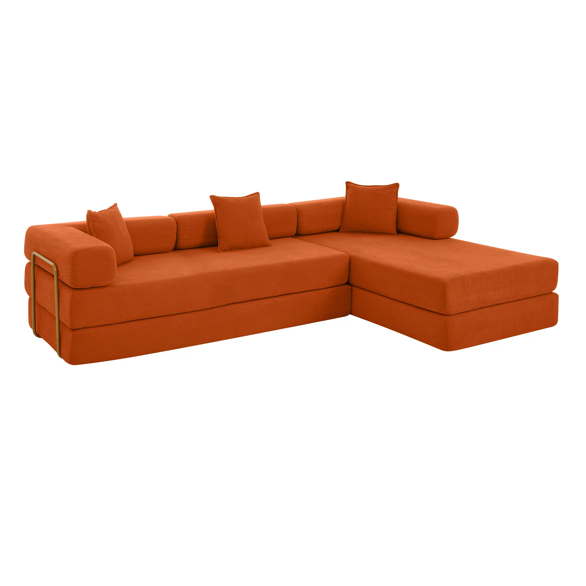 Modular Sectional Sofa with L-Shape Chaise and Deep, Cloud-Like Seat, 108” Wide, Premium Corduroy, No Assembly Required, Multiple Color Choices