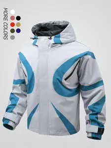 Spring Fall Lightweight Men's Hooded Jacket, Loose Fit Drop Shoulder Coat, Casual Y2K Style, Outdoor Windbreaker, Streetwear