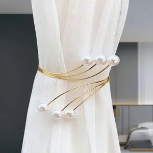 1pc Modern Simple Alloy Curtain Tie Back Clip, No Need Drill, Curtain Accessory, Window Decor, Interior Decoration Accessories