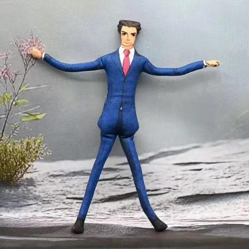 Game Ace Attorney Phoenix Wright Cosplay Plush Doll Miles Edgeworth Body Wire Skeleton Action Stuffed Dolls Accessories Gifts
