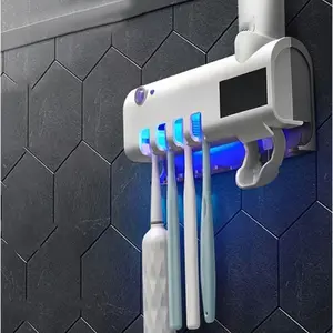 Smart Toothpaste Dispenser + UV Toothbrush Holder – Wall-Mounted, USB Rechargeable, Motion Sensor, Sterilizing Bathroom Gadget Must-Have