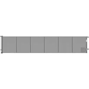 Reinforced 150 Inch Extra Wide Retractable Dog Gate with Cat Door 12.5 Ft Extra Long 37" Tall Baby Pet Gates for Large Openings Gray
